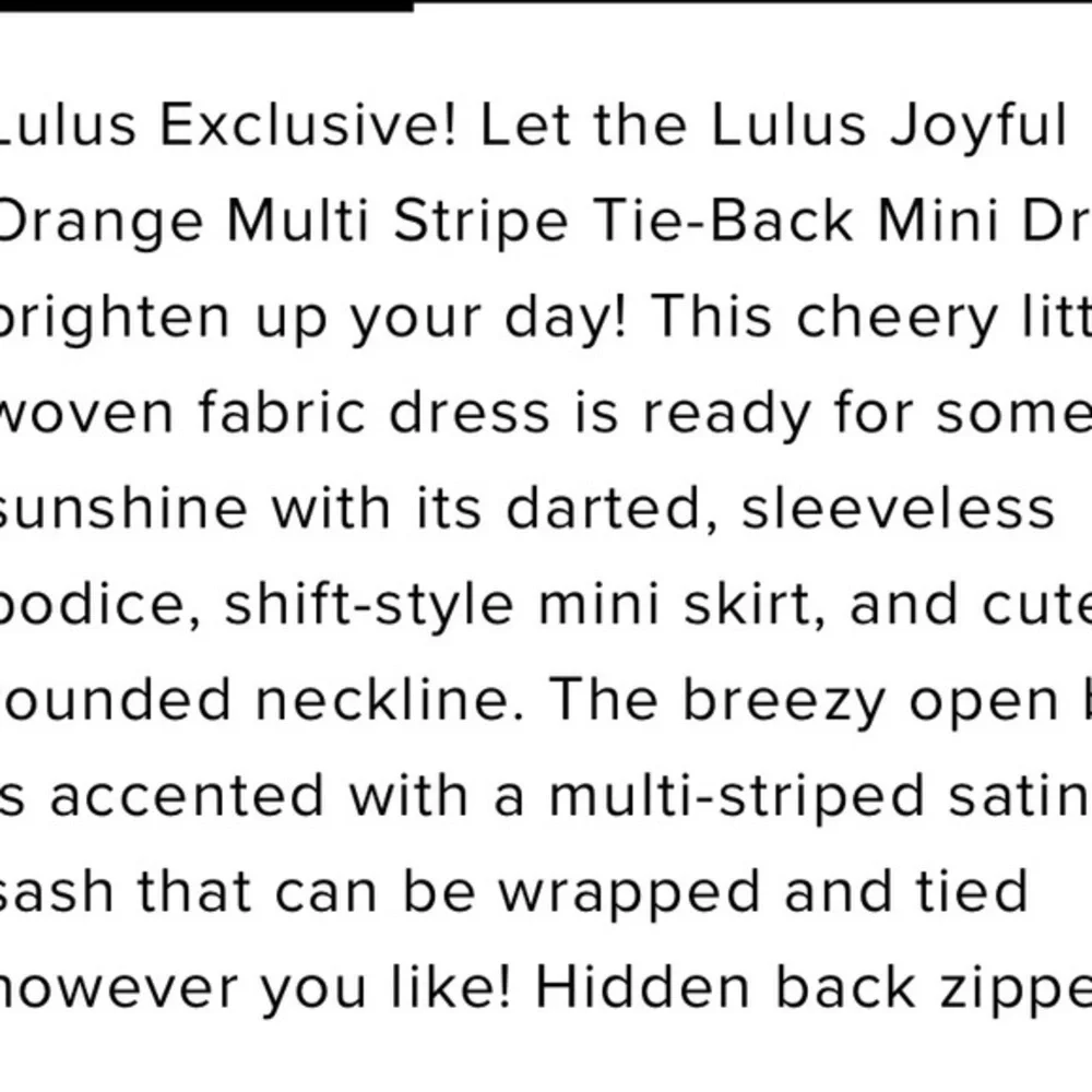 LULU’S Joyful Red Orange Multi Stripe Tie-Back Mini Dress Size Small, Like New - Picture 4 of 15